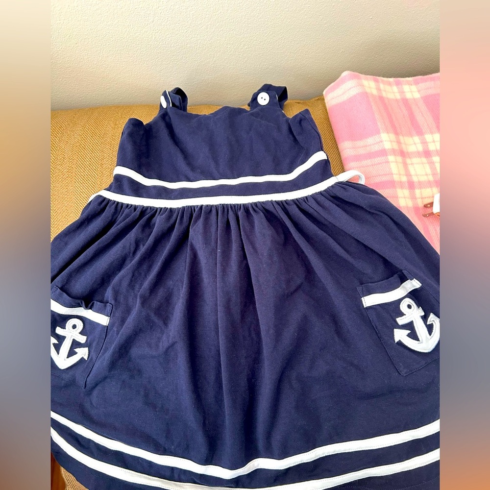 Navy Anchor Pocket Sundress for Girls